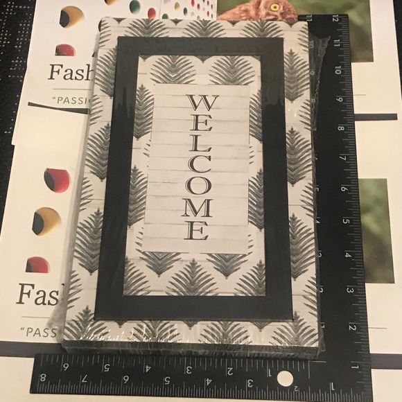 WELCOME Vertical Wood MDF Print Wall Art Farmhouse - Picture 6 of 9